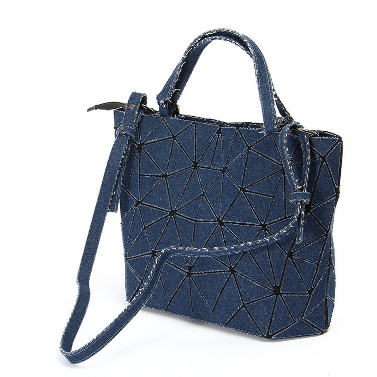 Diamond embossed denim bag  | YonPop