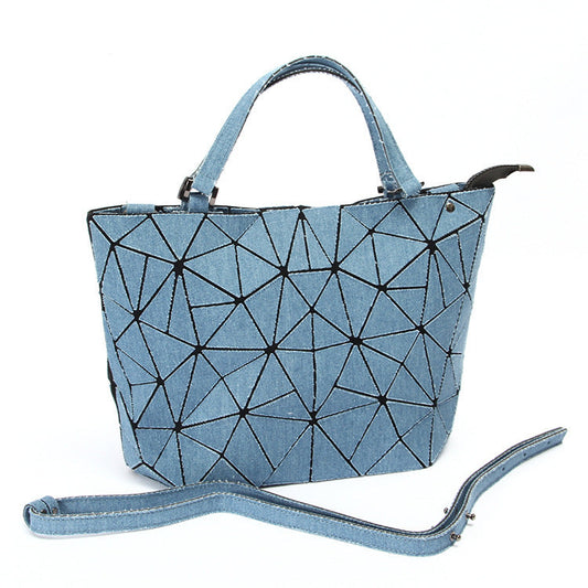 Diamond embossed denim bag LightBlue | YonPop