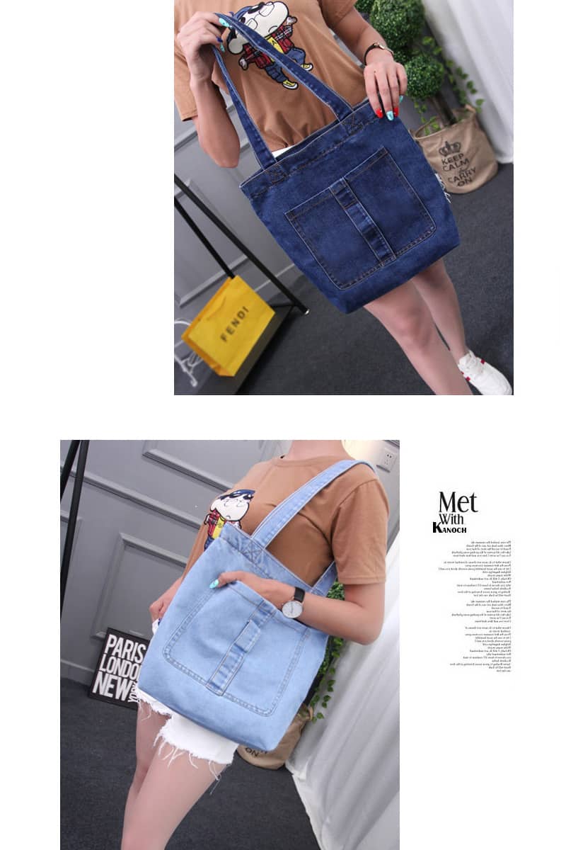 Casual street canvas denim shoulder bag  | YonPop