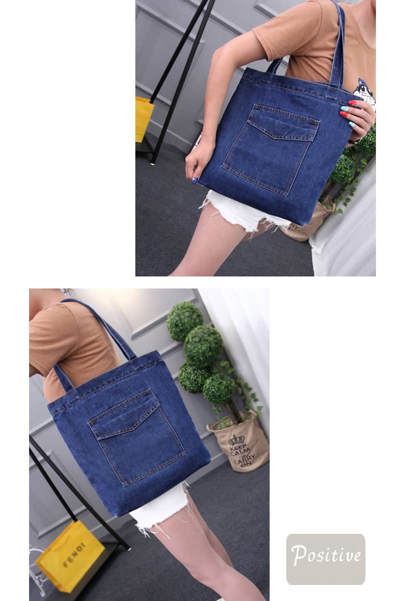 Casual street canvas denim shoulder bag  | YonPop