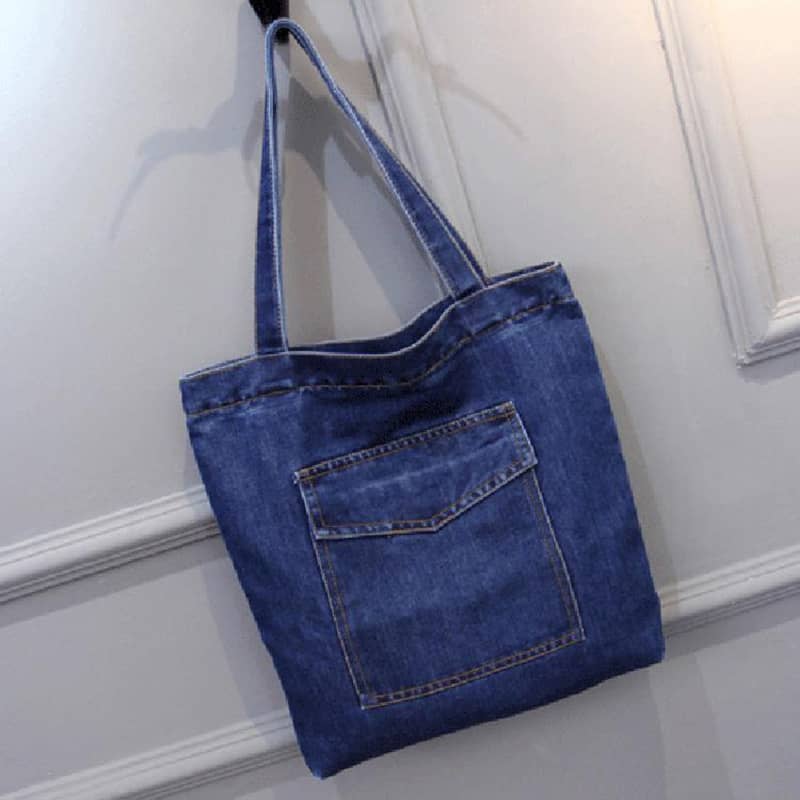 Casual street canvas denim shoulder bag C / DarkBlue | YonPop