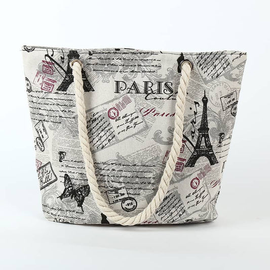 Creative printed shoulder canvas bag Butterfly &amp; Tower | YonPop