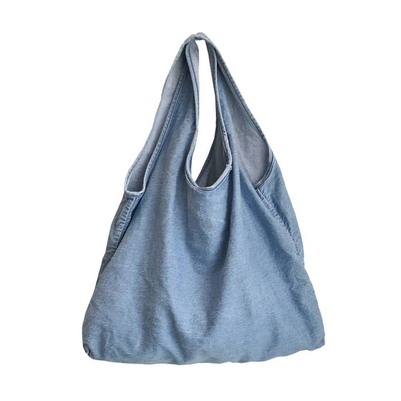 Casual large-capacity one-shoulder denim bag LightBlue | YonPop