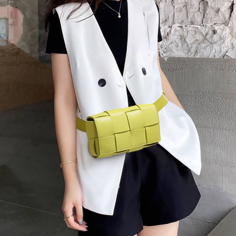 Women's fashion woven leather crossbody bag  | YonPop