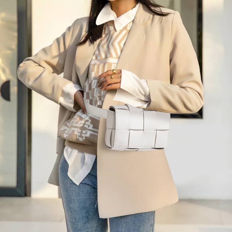 Women's fashion woven leather crossbody bag  | YonPop