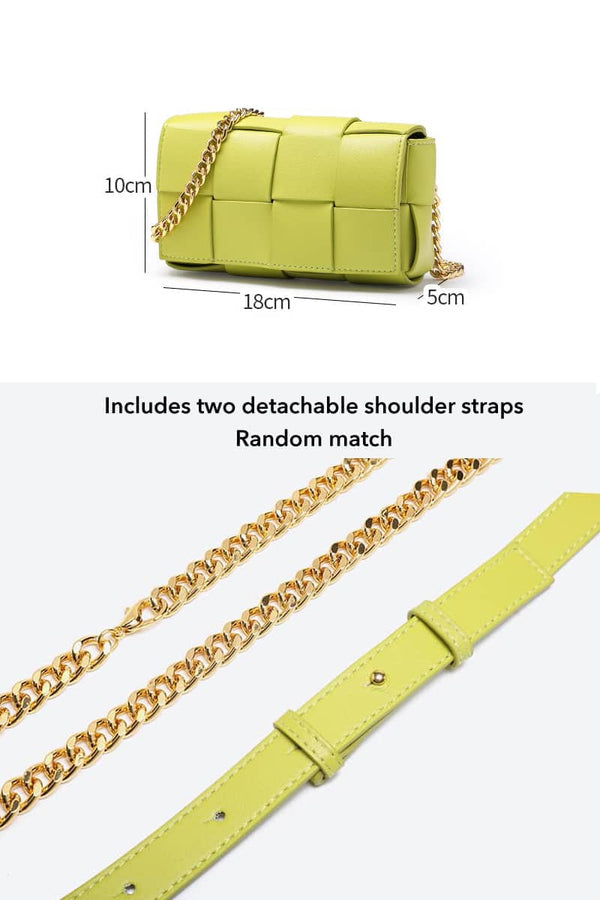 Sia Tan Woven Leather Crossbody Bag