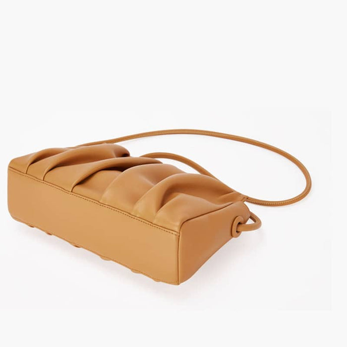 Pleated Faux Leather Crossbody Bag