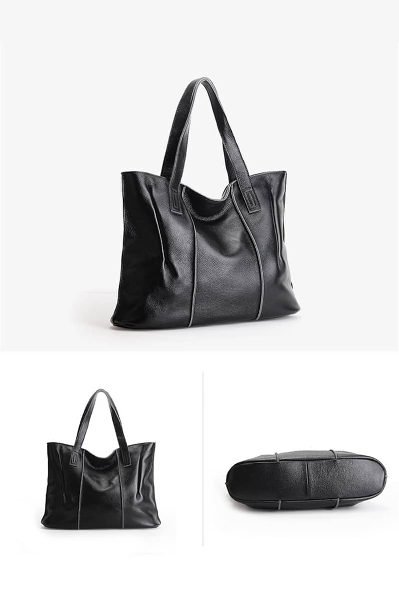 Large-capacity single-handle shoulder leather bag tote bag