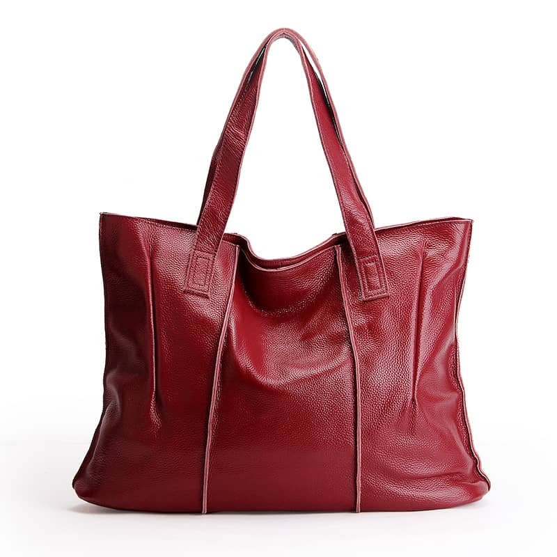 Large-capacity single-handle shoulder leather bag tote bag