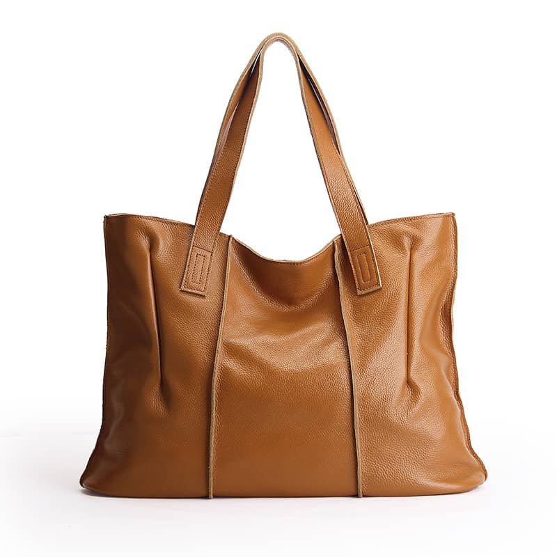 Large-capacity single-handle shoulder leather bag tote bag