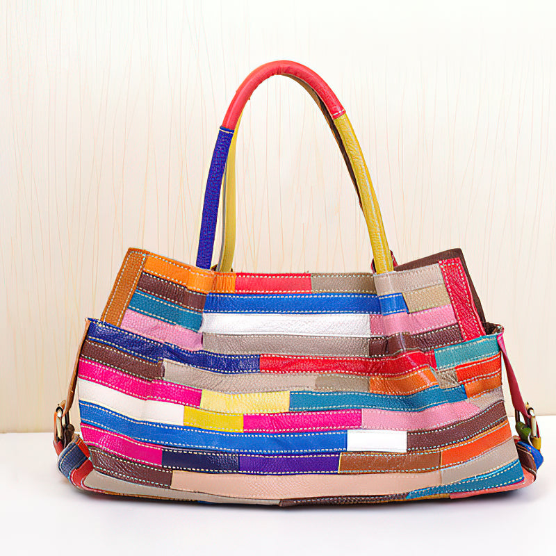 All-match stripe stitching bag shoulder bag