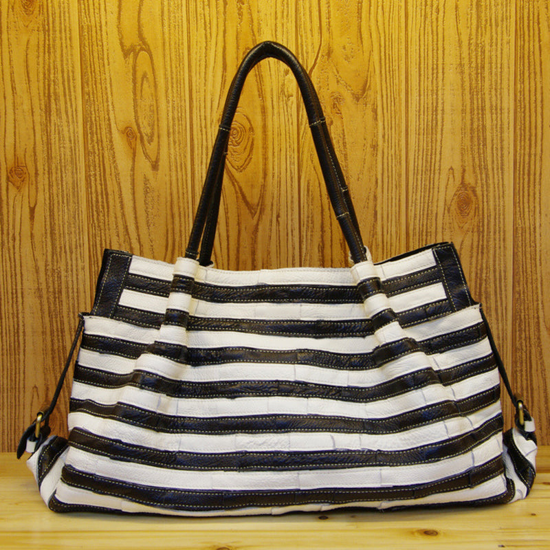 All-match stripe stitching bag shoulder bag