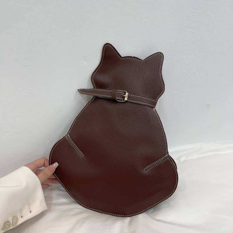 Cute cat bag shoulder PU bag