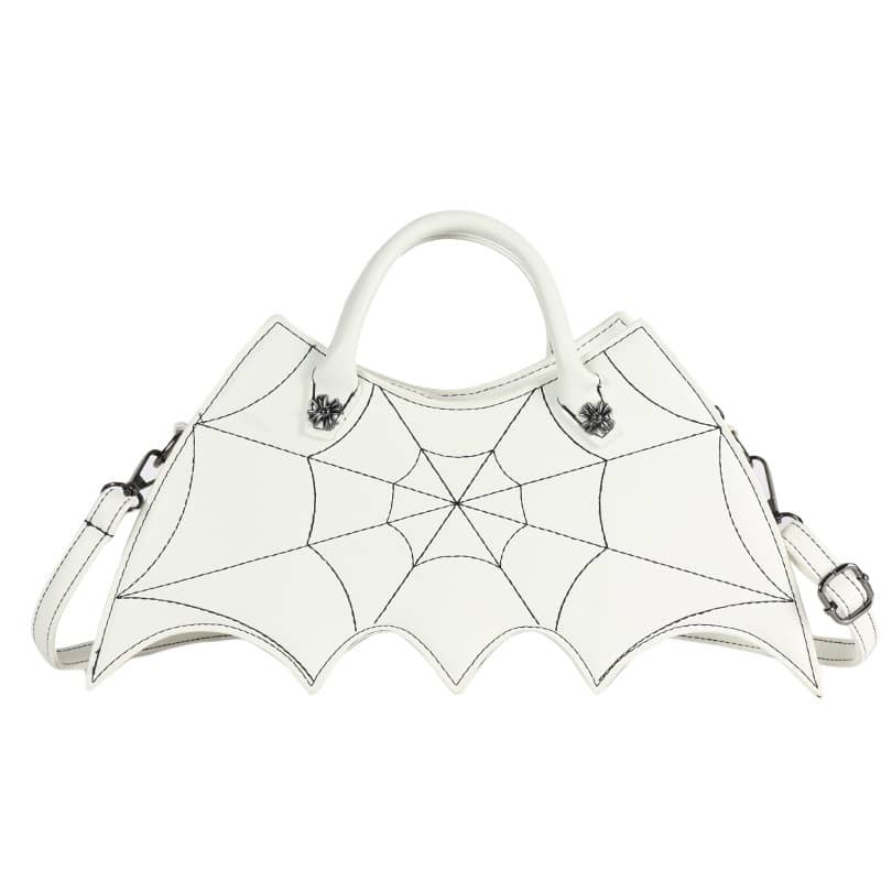 Embroidered bat PU handbag