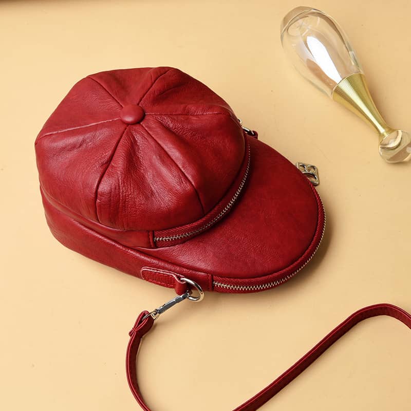 Sac à bandoulière simple en forme de chapeau en PU, petit sac