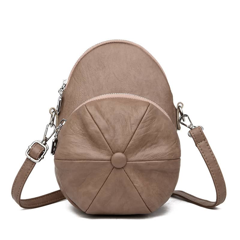 Sac à bandoulière simple en forme de chapeau en PU, petit sac