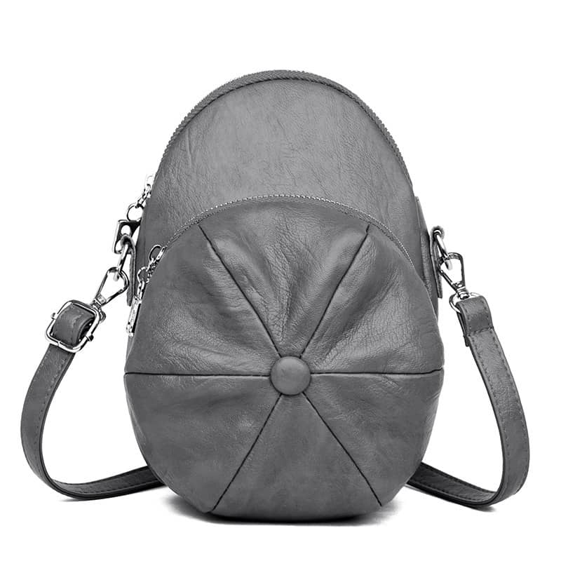 Sac à bandoulière simple en forme de chapeau en PU, petit sac