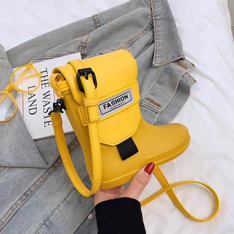 Rain boots shape single shoulder diagonal bag PU small bag