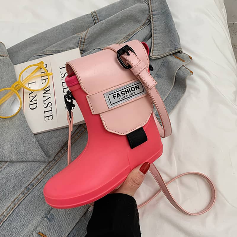 Rain boots shape single shoulder diagonal bag PU small bag