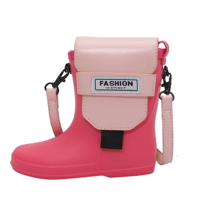 Rain boots shape single shoulder diagonal bag PU small bag