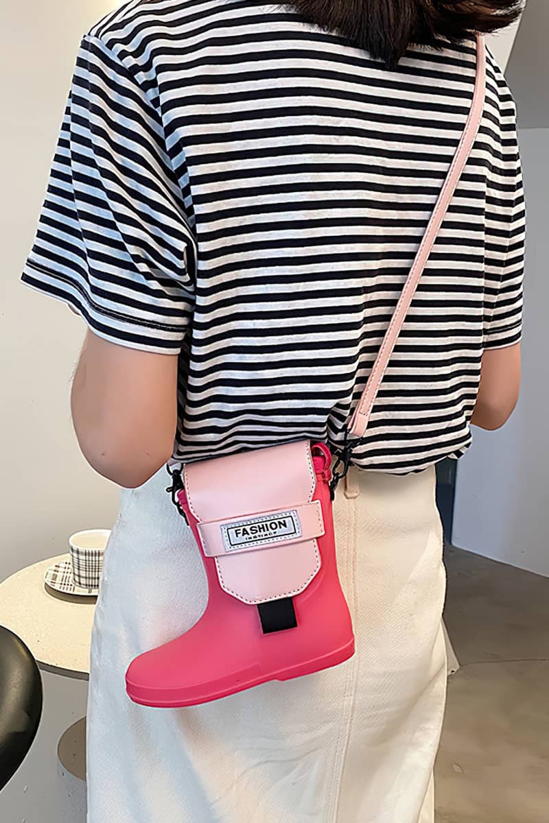 Rain boots shape single shoulder diagonal bag PU small bag