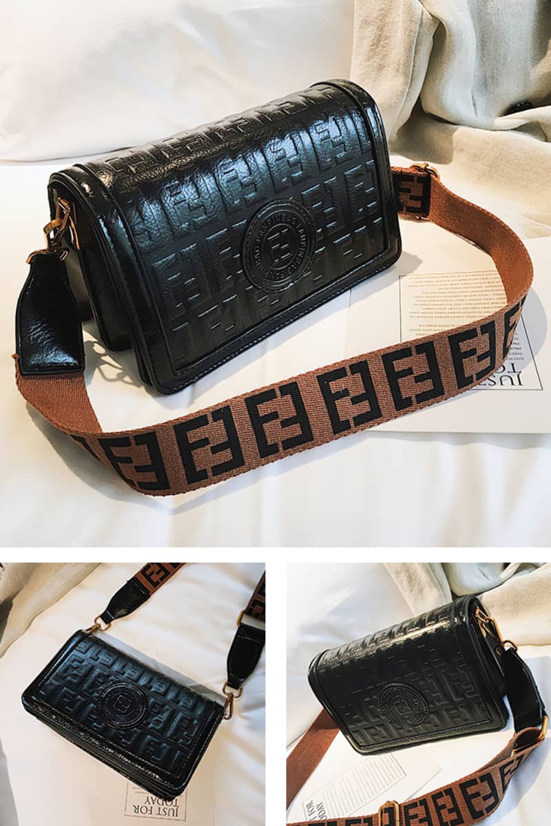 PU retro letter crossbody bag small bag