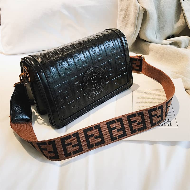 PU retro letter crossbody bag small bag