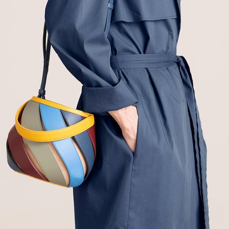 Splicing bucket bag contrasting color PU handbag