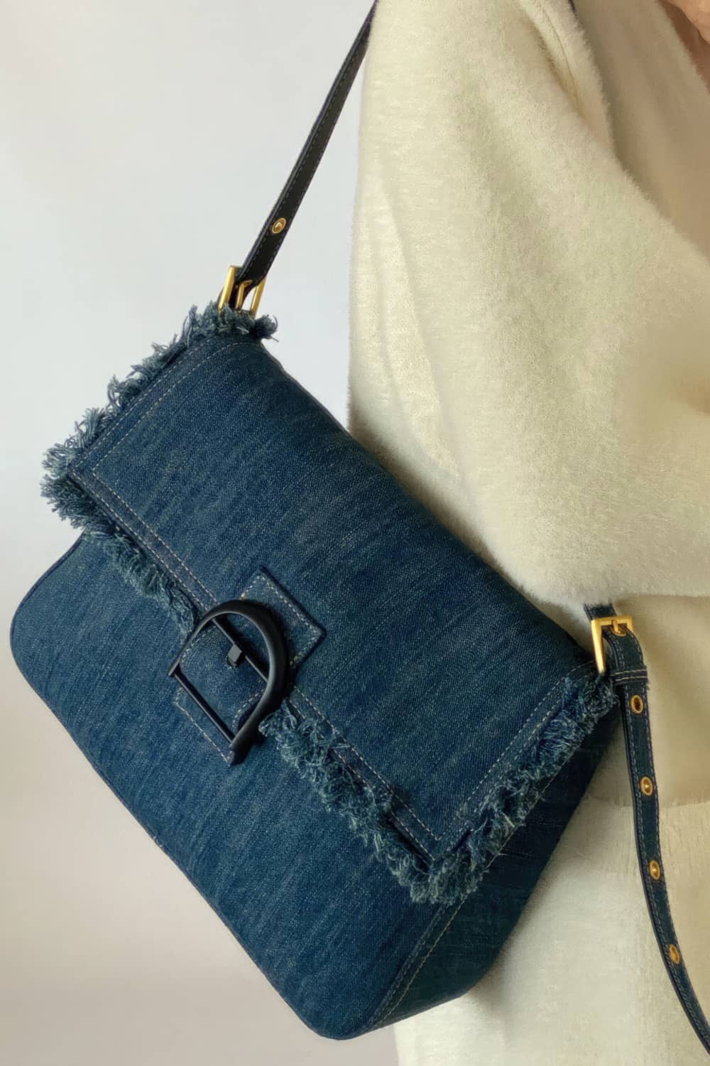 Vintage tassel all-match denim bag