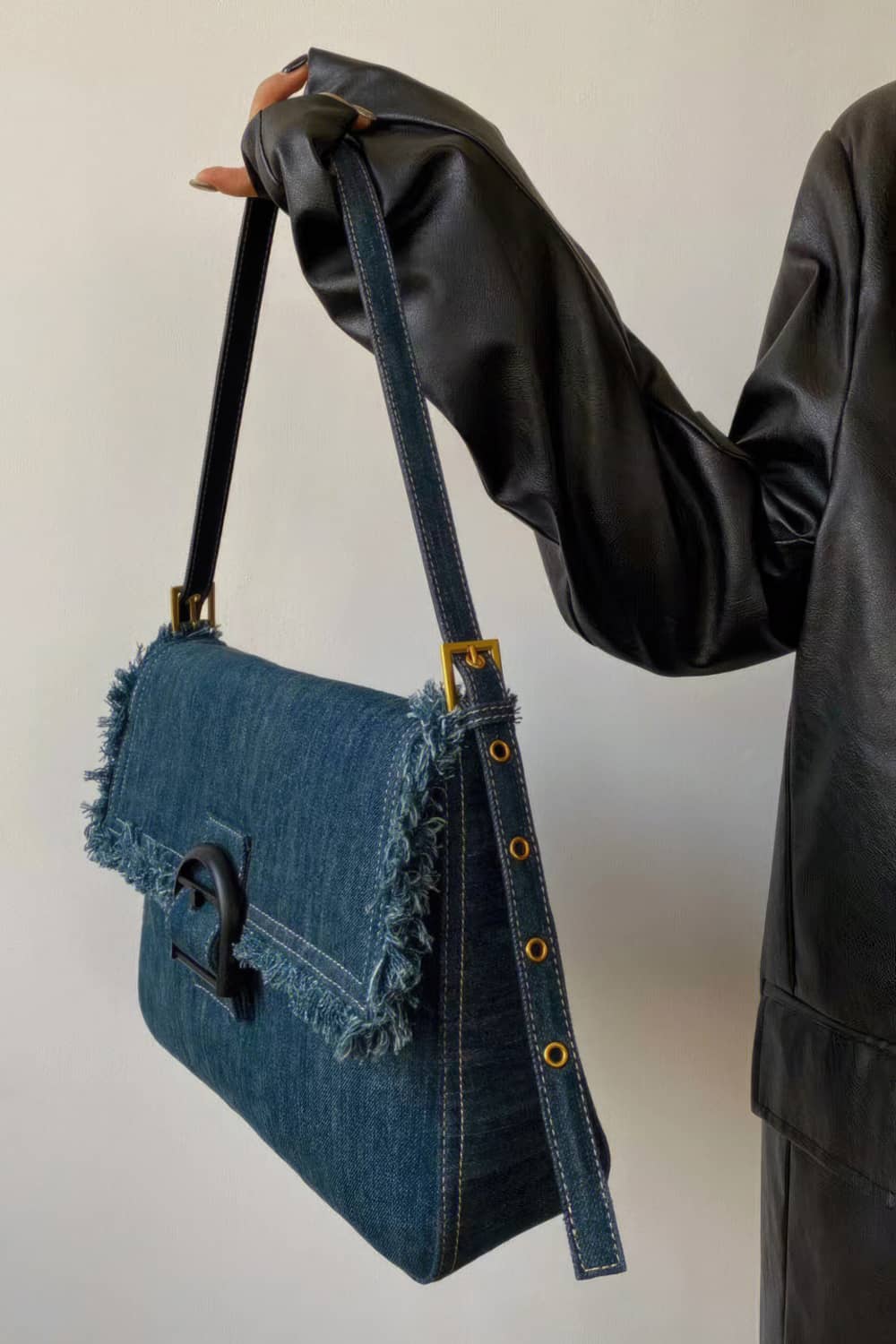 Vintage tassel all-match denim bag