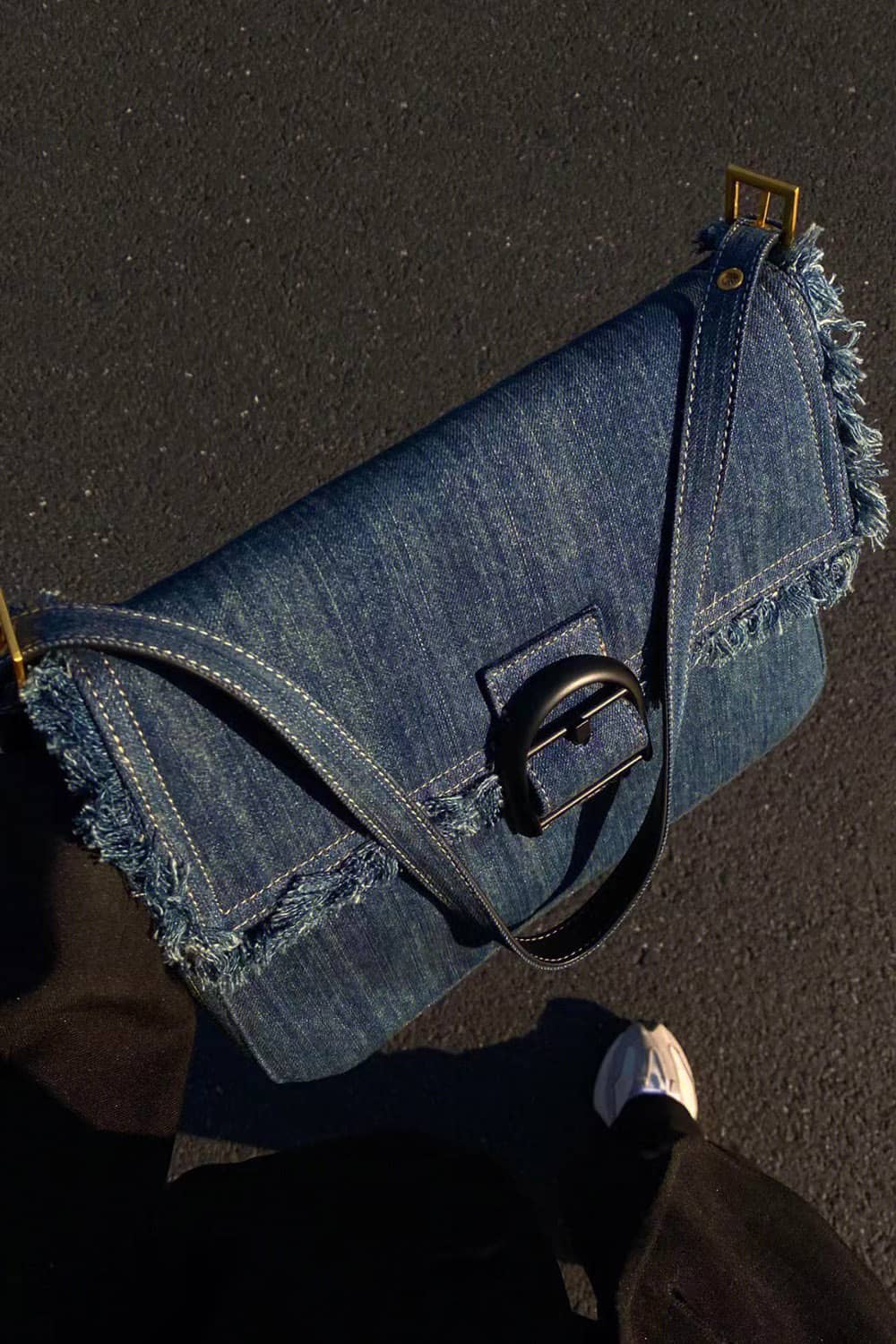 Vintage tassel all-match denim bag