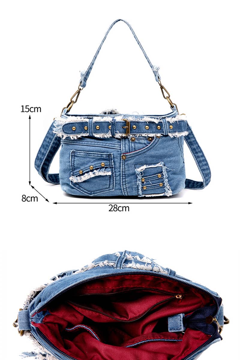 Fashion Simple Shoulder Bag Denim Canvas Messenger Bag