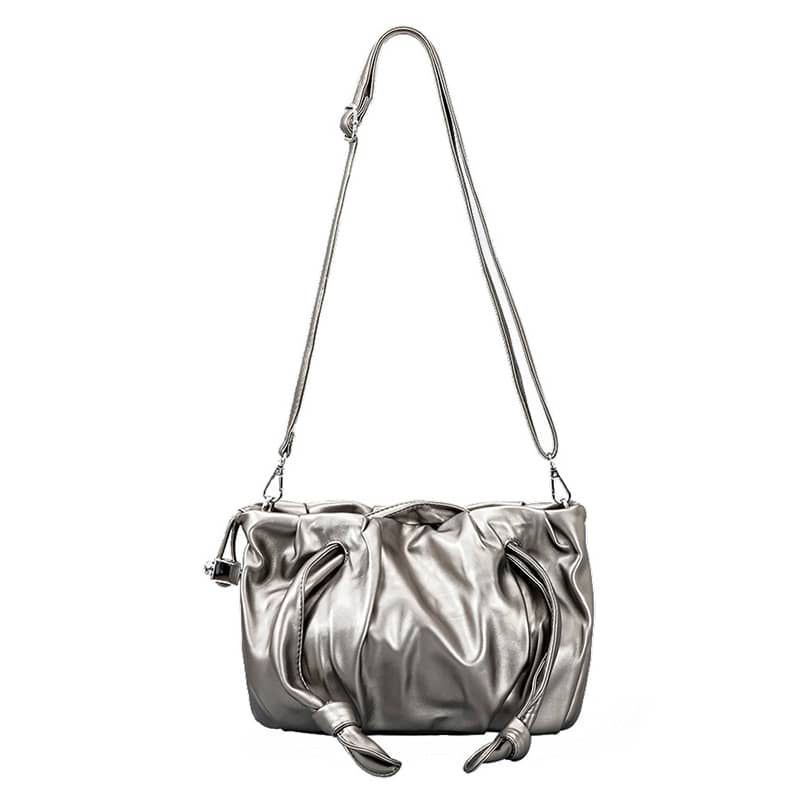 Drawstring handbag PU small shoulder bag