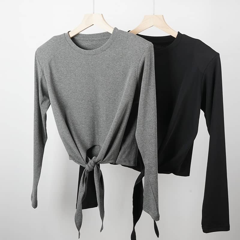 Autumn simple matching solid color long-sleeved T-shirt