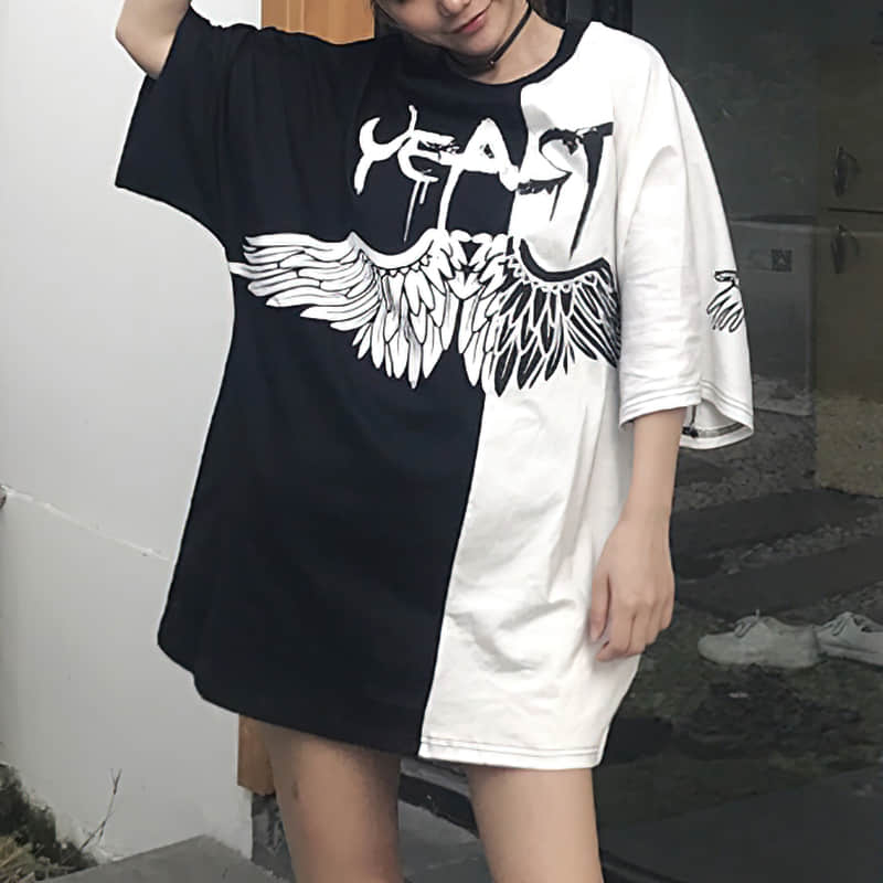 Hip Hop Print Short Sleeve T-shirt  | YonPop