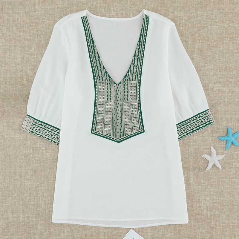 Boho style mid-sleeve T-shirt  | YonPop