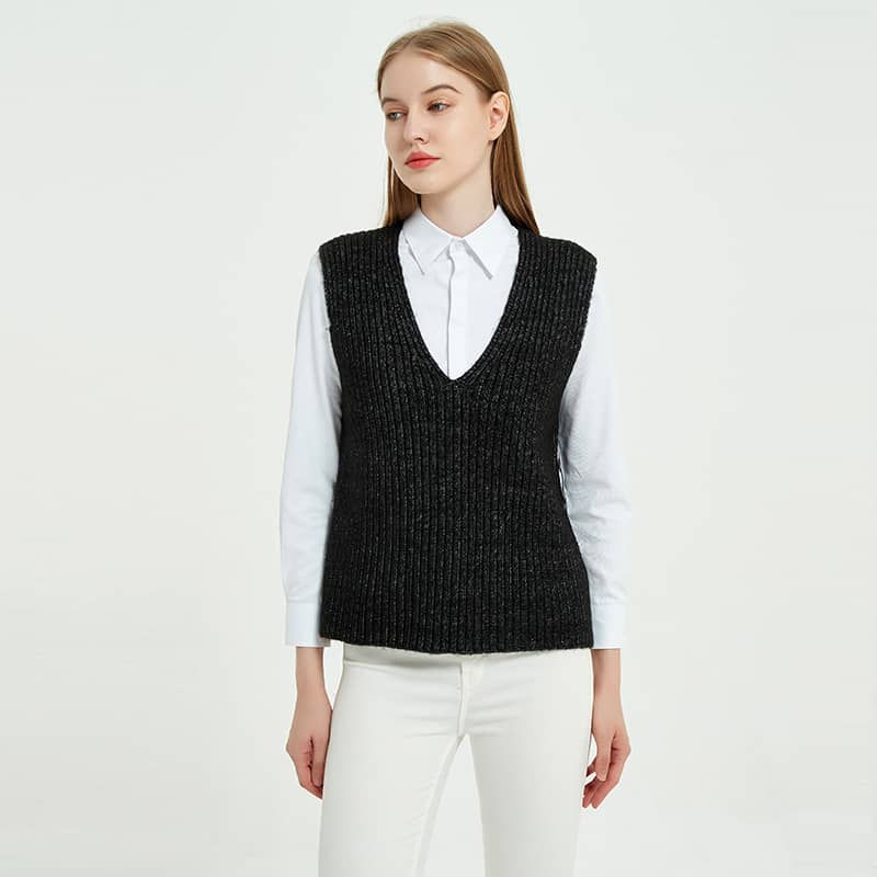 Automne nouveau pull femmes gilet haut tricoté