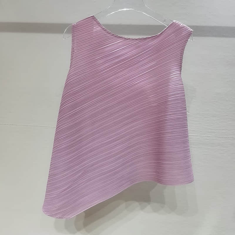 Fashion and simple temperament sleeveless round neck top T-shirt Plum / One Size | YonPop