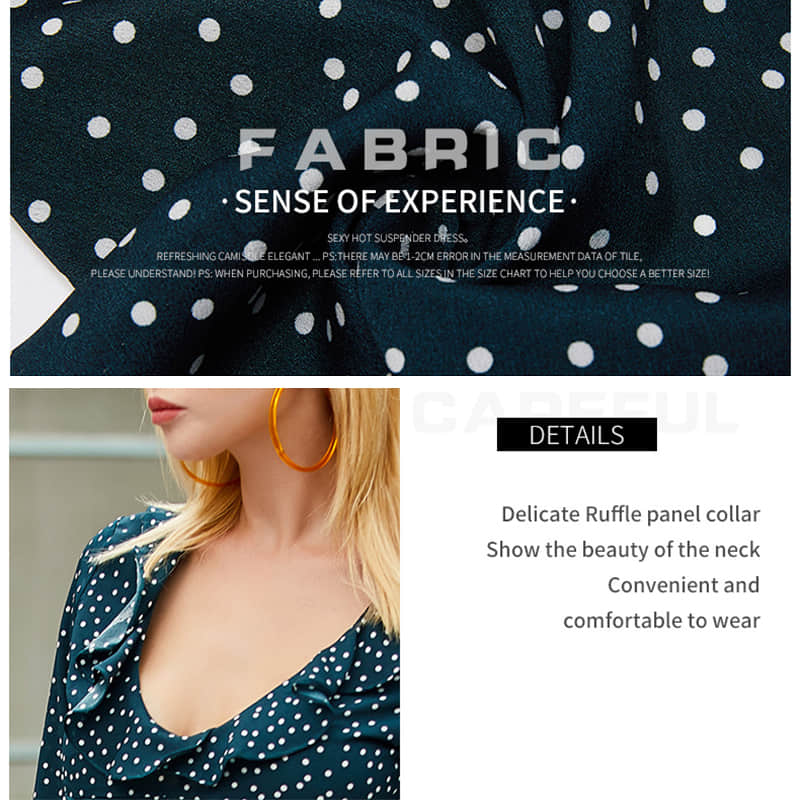 Fashion retro polka dot chiffon long sleeve top  | YonPop