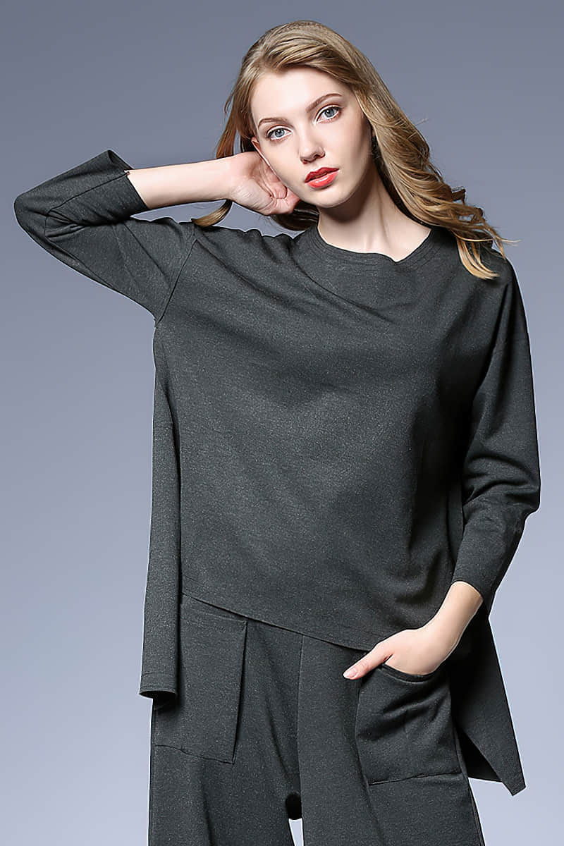 Fashion irregular pullover T-shirt sweater upper women  | YonPop