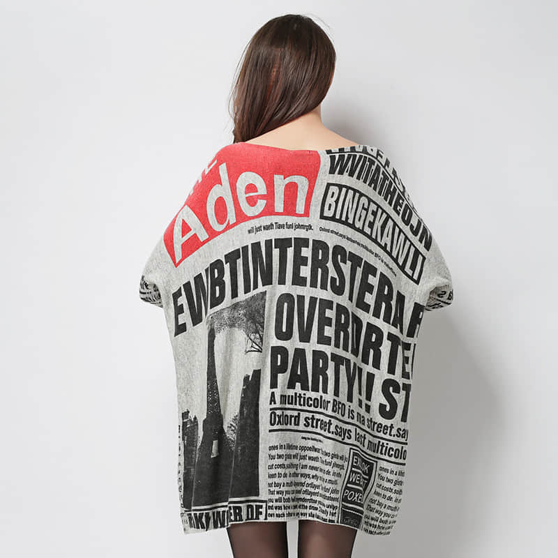 Women's plus size letter print pullover sweater  | YonPop