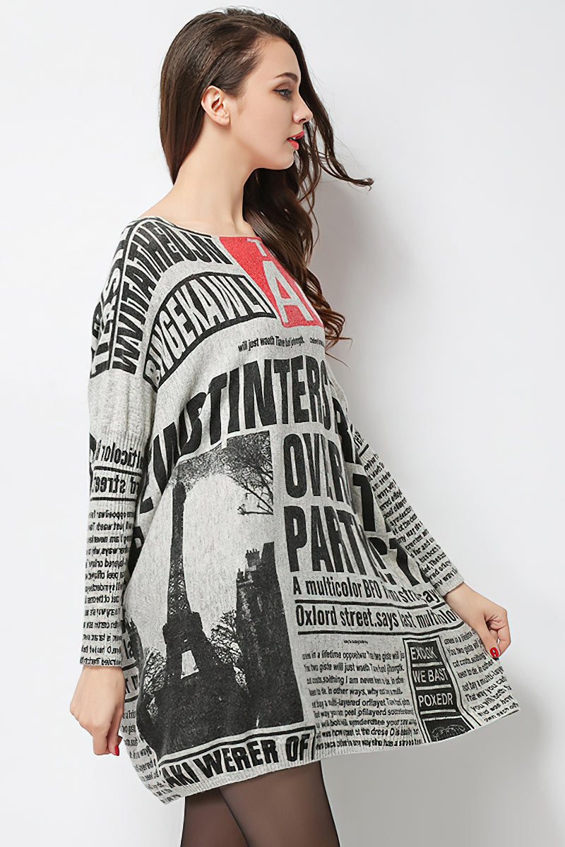 Women's plus size letter print pullover sweater  | YonPop