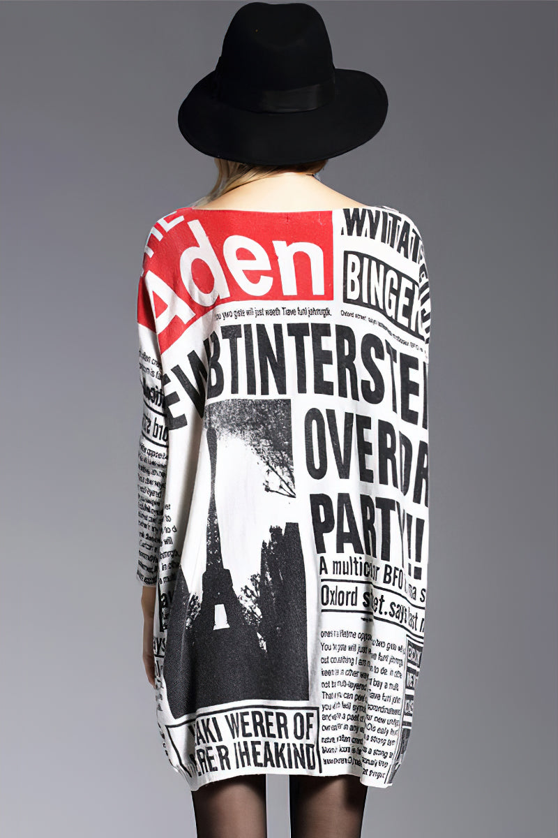 Women's plus size letter print pullover sweater  | YonPop