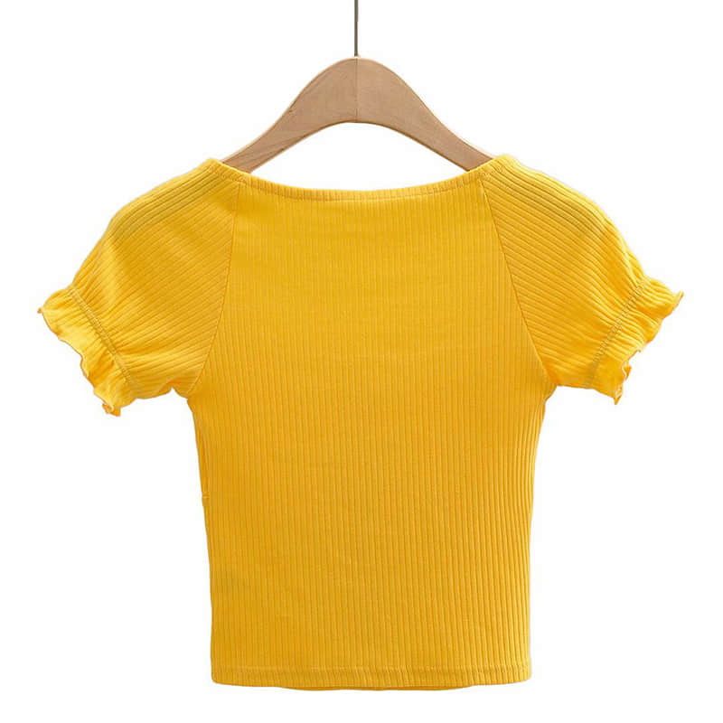 Women's round neck stitching short-sleeved T-shirt  | YonPop