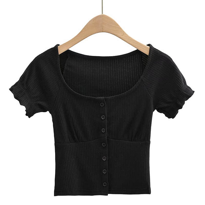 Women's round neck stitching short-sleeved T-shirt  | YonPop