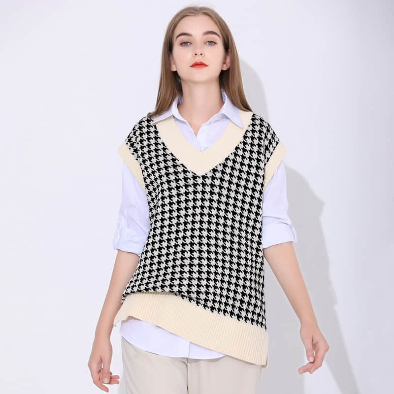 Knit sweater loose sweater vest  | YonPop