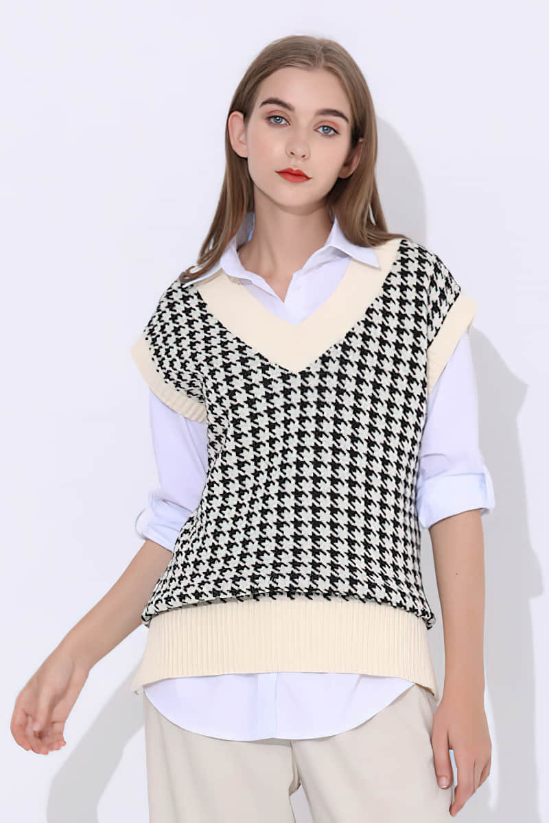 Knit sweater loose sweater vest  | YonPop