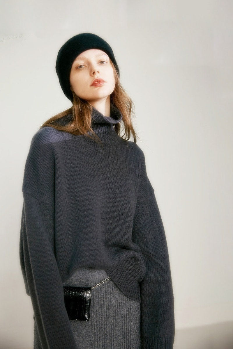 Knitted bottoming sweater wool turtleneck sweater
