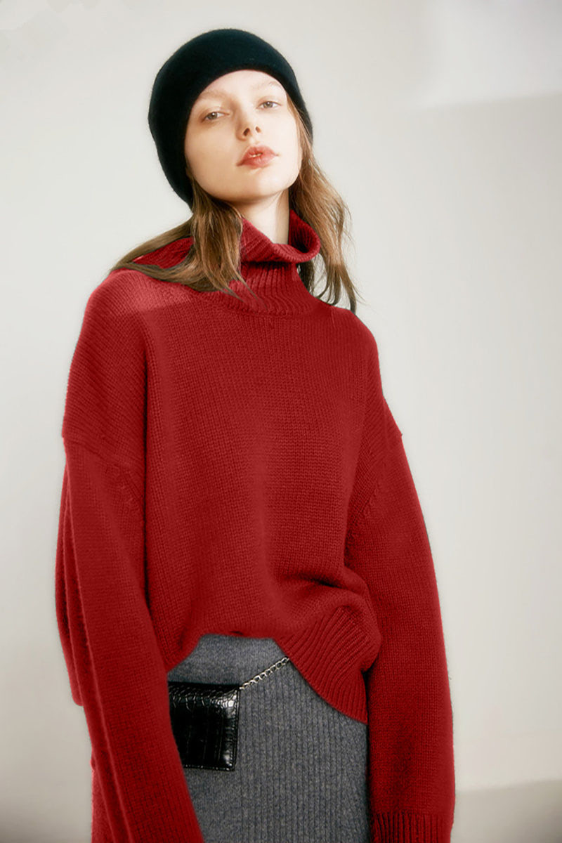 Knitted bottoming sweater wool turtleneck sweater