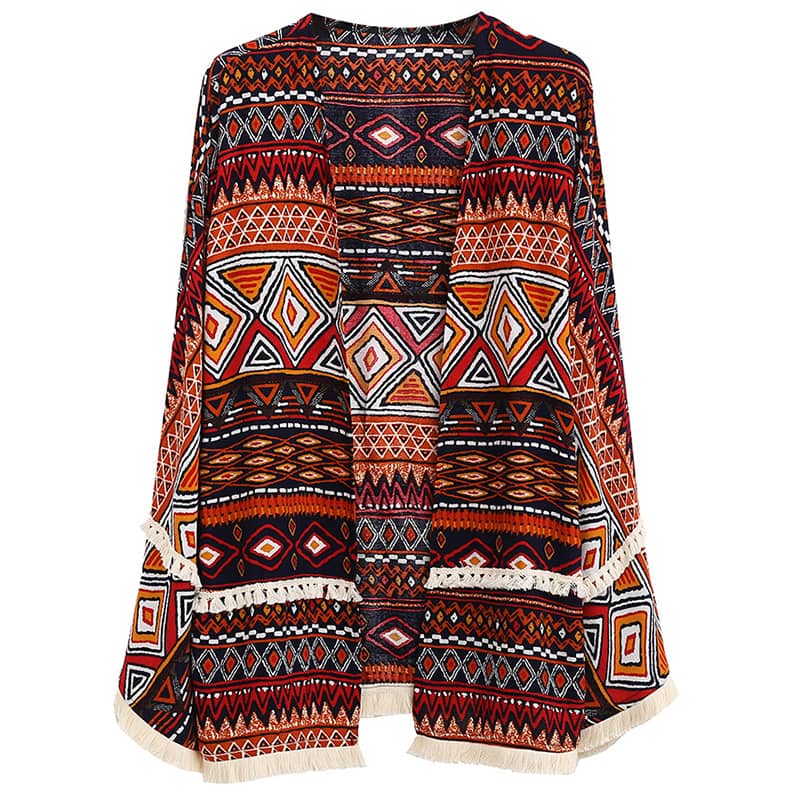 Shawl print cardigan top  | YonPop